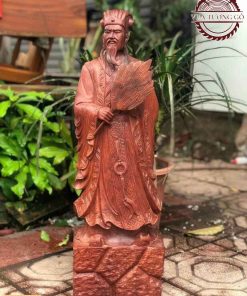 Tượng Khổng Minh Gia Cát Lượng gỗ hương TKM01