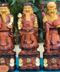 Tượng Phúc Lộc Thọ gỗ bách xanh TPLT01
