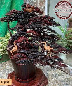 Tượng chim hạc gỗ trắc TTQH01