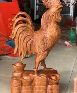 Tượng gà trống gỗ hương TCG01