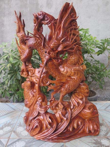 tượng cá chép gỗ hương2 tượng cá chép gỗ hương2