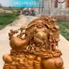 Tượng Phật Di Lặc kéo bao tiền gỗ nu hương TPDL09