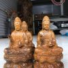 Tượng Phật Quan Âm tọa đài sen gỗ bách xanh TQA03