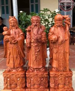 Tượng Phúc Lộc Thọ gỗ hương TPLT04