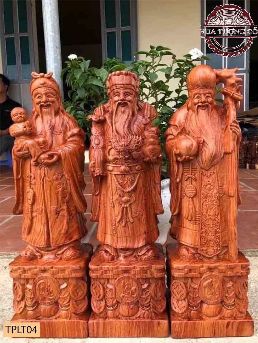 Tượng Phúc Lộc Thọ gỗ hương Việt TPLT04 10 Tượng Phúc Lộc Thọ gỗ hương TPLT04