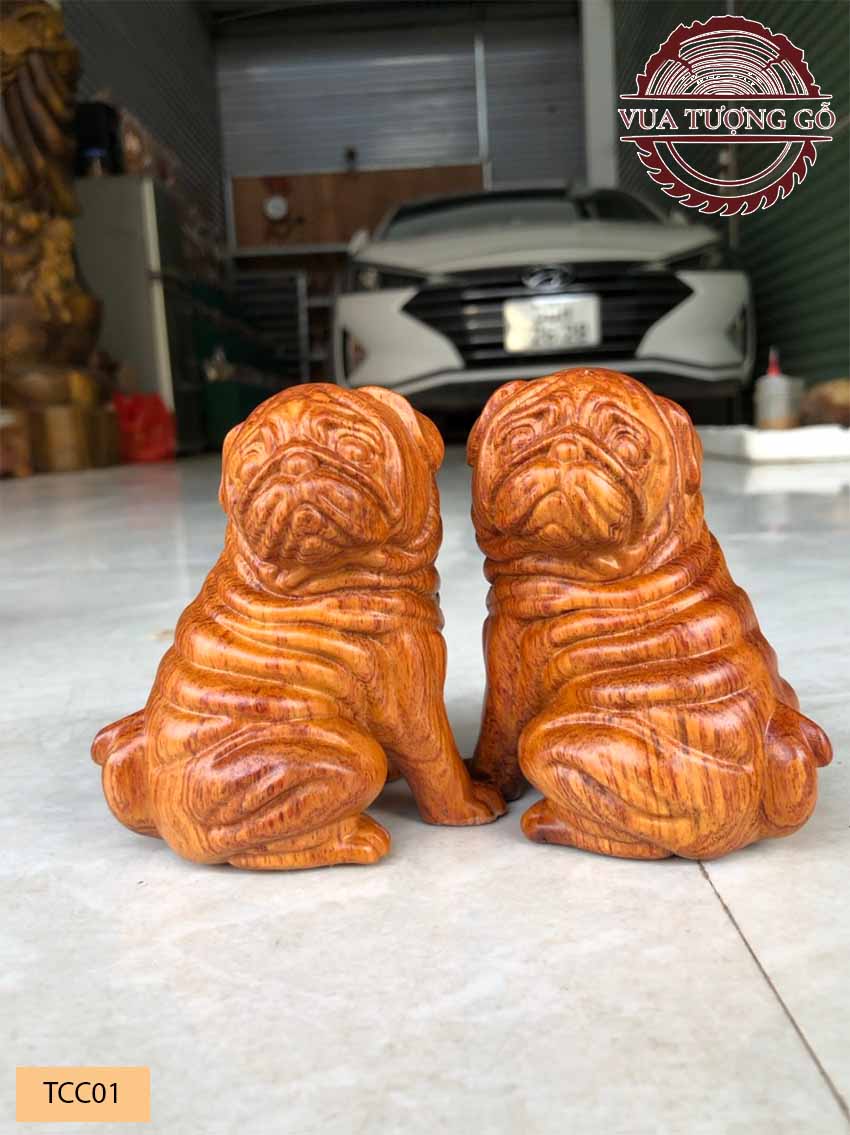 Tượng gỗ con chó gỗ hương TCG07 2 Tượng gỗ con chó gỗ hương TCC01