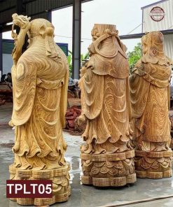 Bộ tượng Tam Đa Phúc Lộc Thọ gỗ cẩm vàng TPLT05