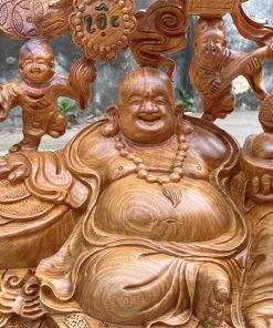 Tượng Di Lặc ngũ phúc gỗ hương Việt TPDL11