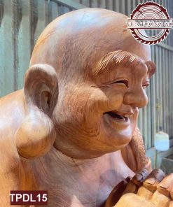 Tượng Phật Di Lặc chúc phúc gỗ hương đỏ Nam Phi TPDL15