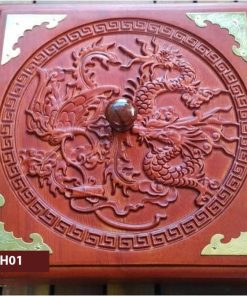khay bánh kẹo long phụng gỗ hương đỏ Nam Phi KGH01