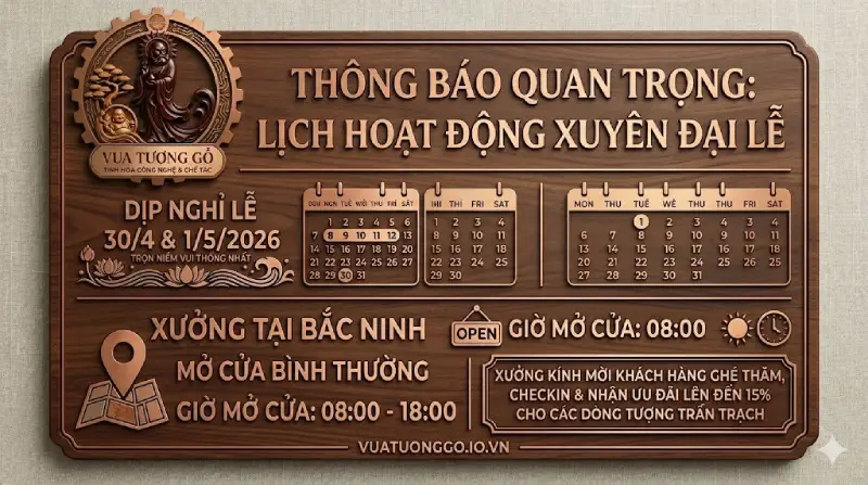 Vua Tượng Gỗ hoạt động xuyên lễ Giải phóng miền Nam & Quốc tế Lao động 2026