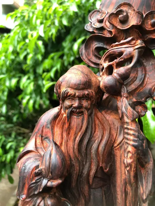Tượng Gỗ Ông Thọ Gỗ Trắc TOT02 7 Tượng Gỗ Ông Thọ Gỗ Trắc TOT02
