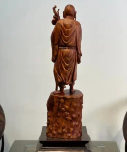 Tượng La Hán Trường Mi Gỗ Sưa Bắc Nghệ Nhân Đục TLH01