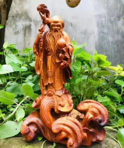 Tượng Gỗ Ông Thọ Gỗ Hương Ta Liền Khối TOT03