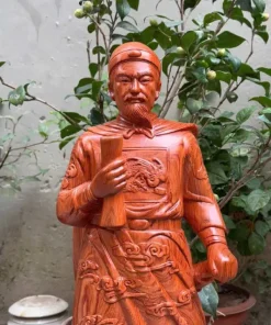 Tượng Hưng Đạo Vương Gỗ Hương Đá Liền Khối TTQT05