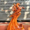 Tượng Thánh Gióng Để Bàn Gỗ Hương Liền Khối Cực Đẹp TTG04
