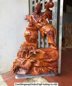 Tượng Tế Công Bằng Gỗ Hương Ta Vân Tuyển TTC03