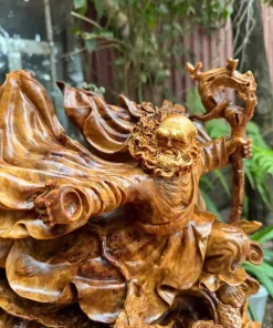 Tượng Đạt Ma Múa Võ Gỗ Ngọc Am TĐM10