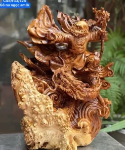 Tượng Đạt Ma Múa Võ Gỗ Ngọc Am TĐM10