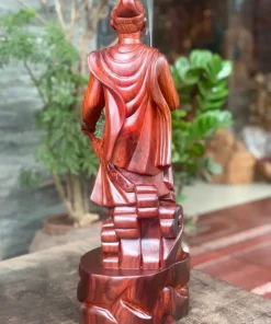 Tượng Hưng Đạo Vương Gỗ Trắc Đỏ Đen TTQT02