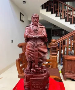 Tượng Hưng Đạo Vương Gỗ Tử Đàn Đẹp Độc Bản TTQT08