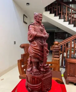 Tượng Hưng Đạo Vương Gỗ Tử Đàn Đẹp Độc Bản TTQT08