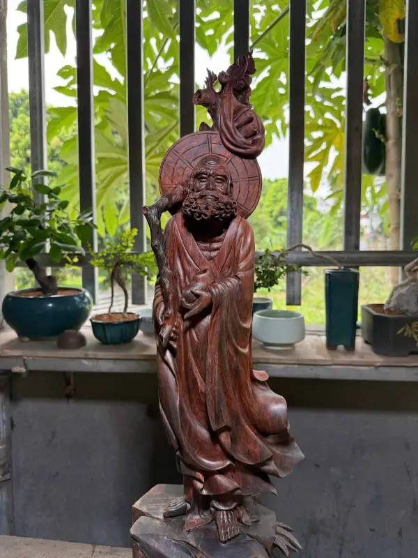 Tượng Đạt Ma Sư Tổ Khất Thực Gỗ Trắc Già TĐM09 7 Tượng Đạt Ma Sư Tổ Khất Thực Gỗ Trắc Già TĐM09