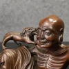 Tượng La Hán Hí Sư Gỗ Hoàng Dương Bày Thư Phòng TLH02