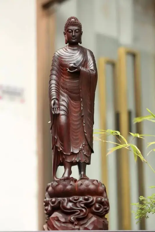 Tượng Phật Thích Ca Đứng Đài Sen Gỗ Tử Đàn Ấn Độ TPTC05 7 Tượng Phật Thích Ca Đứng Đài Sen Gỗ Tử Đàn Ấn Độ TPTC05
