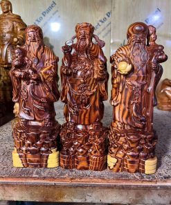 Tượng Phúc Lộc Thọ Bằng Gỗ Trắc Đẹp TPLT13