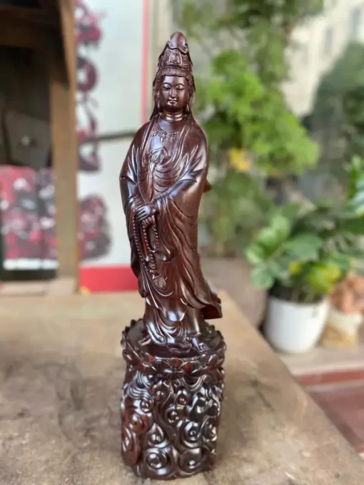 Tượng Gỗ Quan Âm Bồ Tát Gỗ Trắc TQA05
