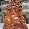 Tượng Di Lặc Ngồi Gốc Tùng Gỗ Ngọc Am Liền Khối TPDL22