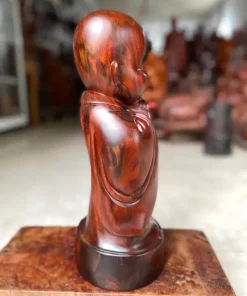 Tượng Chú Tiểu Chắp Tay Bằng Gỗ Trắc TCT04