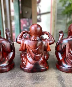 Tượng Chú Tiểu Tam Không Gỗ Cẩm TCT06
