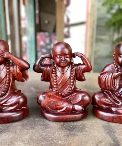 Tượng Chú Tiểu Tam Không Gỗ Cẩm TCT06