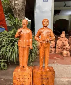 Tượng Bác Hồ Bác Giáp Gỗ Hương Đá TBH04