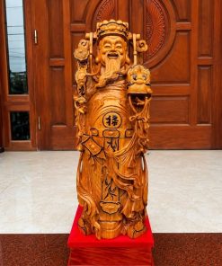 Tượng Ông Thần Tài Gỗ Gõ Đỏ Đẹp TTT06