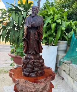 Tượng Khổng Minh Bằng Gỗ Trắc Đục Kỹ TKM03