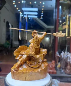 Tượng Gỗ Quan Công Múa Võ Gỗ Bách Xanh TQC03