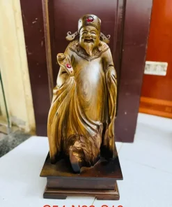 Tượng Ông Thần Tài Gỗ Bách Xanh Liền Khối TTT08