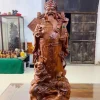 Tượng Ông Thần Tài Gỗ Hương Ta Liền Khối Đục Tay Kỹ Đẹp TTT09