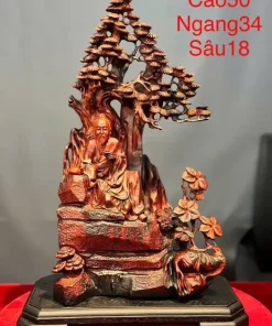 Tượng Thần Trà Bằng Gỗ Trắc Đỏ Đen TTT02
