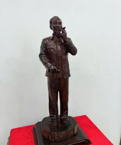 Tượng Bác Hồ Bằng Gỗ Trắc Liền Khối Vân Đẹp TBH09