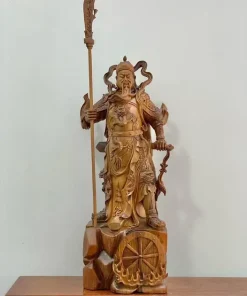 Tượng Quan Công Gỗ Bách Xanh Mộc Châu Nguyên Khối TQC06
