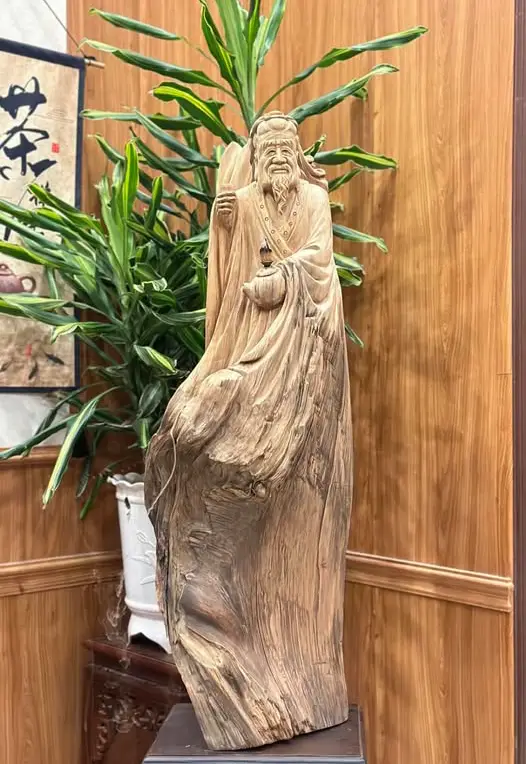 Tượng Thần Trà Gỗ Lũa Ngọc Am Liền Khối TTT05 5 Tượng Thần Trà Gỗ Lũa Ngọc Am Liền Khối TTT05