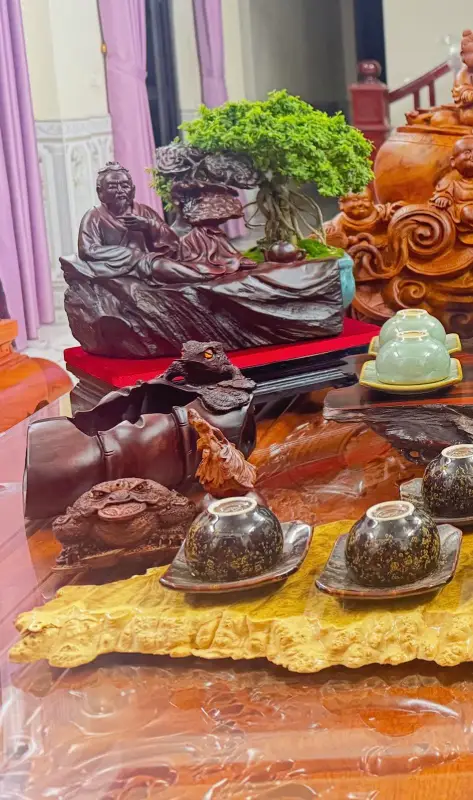 Tượng Thần Trà Bằng Gỗ Trắc Để Phòng Trà Đẹp TTT04 5 Tượng Thần Trà Bằng Gỗ Trắc Để Phòng Trà Đẹp TTT04