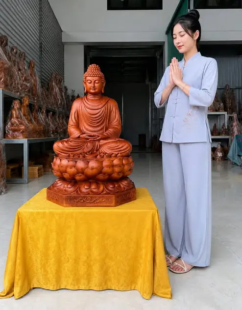 Tượng Phật Thích Ca Bằng Gỗ Hương Liền Khối Cao 60 TPTC01 3 Tượng Phật Thích Ca Bằng Gỗ Hương Liền Khối Cao 60 TPTC01